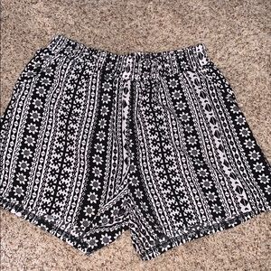 Black and white patterned shorts